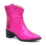 Bota Feminina Texana Western Cano Médio Rosa