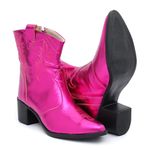 Bota Feminina Texana Western Cano Médio Rosa