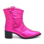Bota Feminina Texana Western Cano Médio Rosa