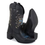 Bota Texana Bico Fino Charleston Preta