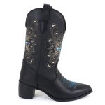 Bota Texana Bico Fino Charleston Preta