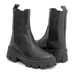 Bota Chelsea em Couro Cano Médio Sola Tratorada