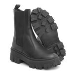 Bota Chelsea em Couro Cano Médio Sola Tratorada