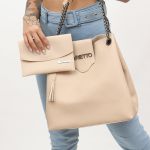 Bolsa Sacola Ana Lua Alça Corrente Marfim