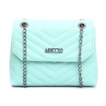 Bolsa Jade Com Alça de Corrente e Repartições Verde Água