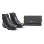 Bolsa Feminina Clutch + Bota Cano Curto Feminina Kit Arietto 