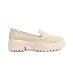 Mocassim Feminino em Couro Clássico Off White