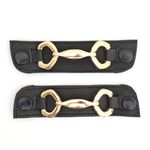 Mocassim Feminino em Couro Preto Com 3 Fivelas Copia
