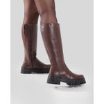 Bota Feminina Em Couro Montaria Cano Sola Tratorada Nutella