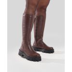 Bota Feminina Em Couro Montaria Cano Sola Tratorada Nutella