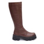 Bota Feminina Em Couro Montaria Cano Sola Tratorada Nutella