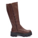 Bota Feminina Em Couro Montaria Cano Sola Tratorada Nutella