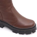 Bota Feminina Em Couro Montaria Cano Sola Tratorada Nutella