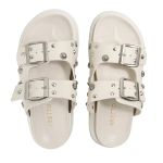 Papete Feminina Fivelas Camila Sola Alta Off White