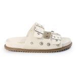 Papete Feminina Fivelas Camila Sola Baixa Off White