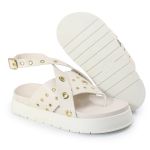 Papete Feminina Alessandra Sola Alta Off White