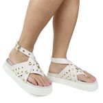 Papete Feminina Alessandra Sola Alta Off White