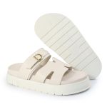 Papete Feminina Elisa Fivela Detalhe em H Sola Alta Off White