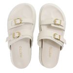 Papete Feminina Giovana Duas Tiras Sola Alta Off White