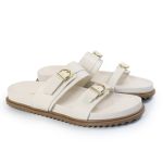 Papete Feminina Giovana Duas Tiras Sola Baixa Off White