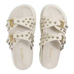 Papete Feminina Beatriz Sola Alta Duas Tiras Off White