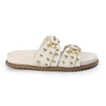 Papete Feminina Beatriz Sola Baixa Duas Tiras Off White