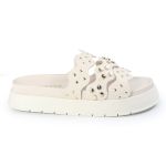 Papete Feminina Serena Sola Alta Tiras de Onda Off White