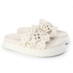 Papete Feminina Serena Sola Alta Tiras de Onda Off White