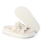 Papete Feminina Serena Sola Alta Tiras de Onda Off White