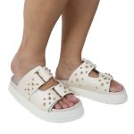 Papete Feminina Aurora Sola Alta Off White