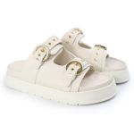 Papete Feminina Vitoria Duas Tiras Sola Alta Off White