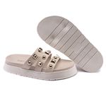 Sandalia Papete Cecilia Tiras com Piramide Off White