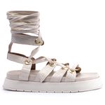 Sandalia Papete Zara Amarração Off White