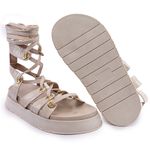 Sandalia Papete Zara Amarração Off White