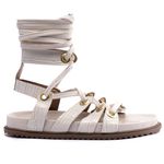 Sandalia Papete Zara Amarração Sola Baixa Off White