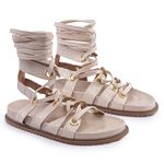 Sandalia Papete Zara Amarração Sola Baixa Off White