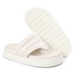 Sandalia Papete de Dedo Sola Alta Leona Off White