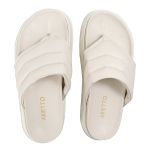 Sandalia Papete de Dedo Sola Alta Leona Off White