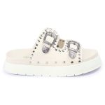 Papete Feminina Fivelas Aline Sola Alta Off White