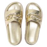 Papete Feminina Corrente Lucia Sola Alta Dourada