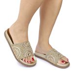 Papete Feminina com Pedraria e Brilho Dourada Tainá