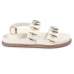 Sandalia Papete Sola Baixa Lara Off White