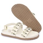 Sandalia Papete Sola Baixa Lara Off White