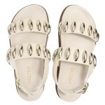 Sandalia Papete Sola Baixa Lara Off White