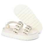 Sandalia Papete Sola Alta Lara Off White
