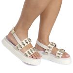 Sandalia Papete Sola Alta Lara Off White