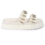 Sandalia Papete Sola Alta Isis Off White