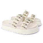 Sandalia Papete Sola Alta Isis Off White