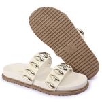 Sandalia Papete Sola Baixa Isis Off White