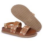 Sandalia Papete Sola Baixa Eloá Caramelo